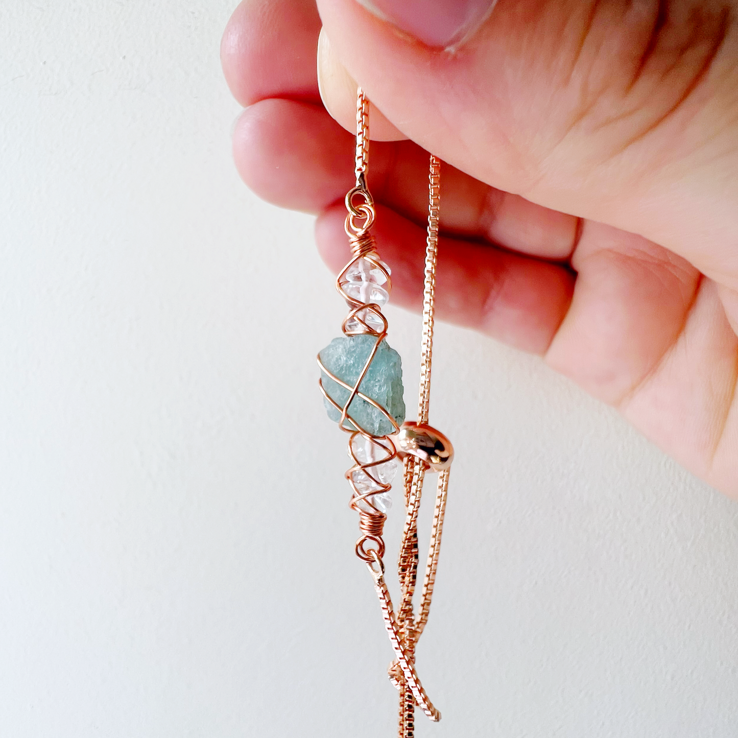 ROSE GOLD - Clear Quartz Customisable bracelets