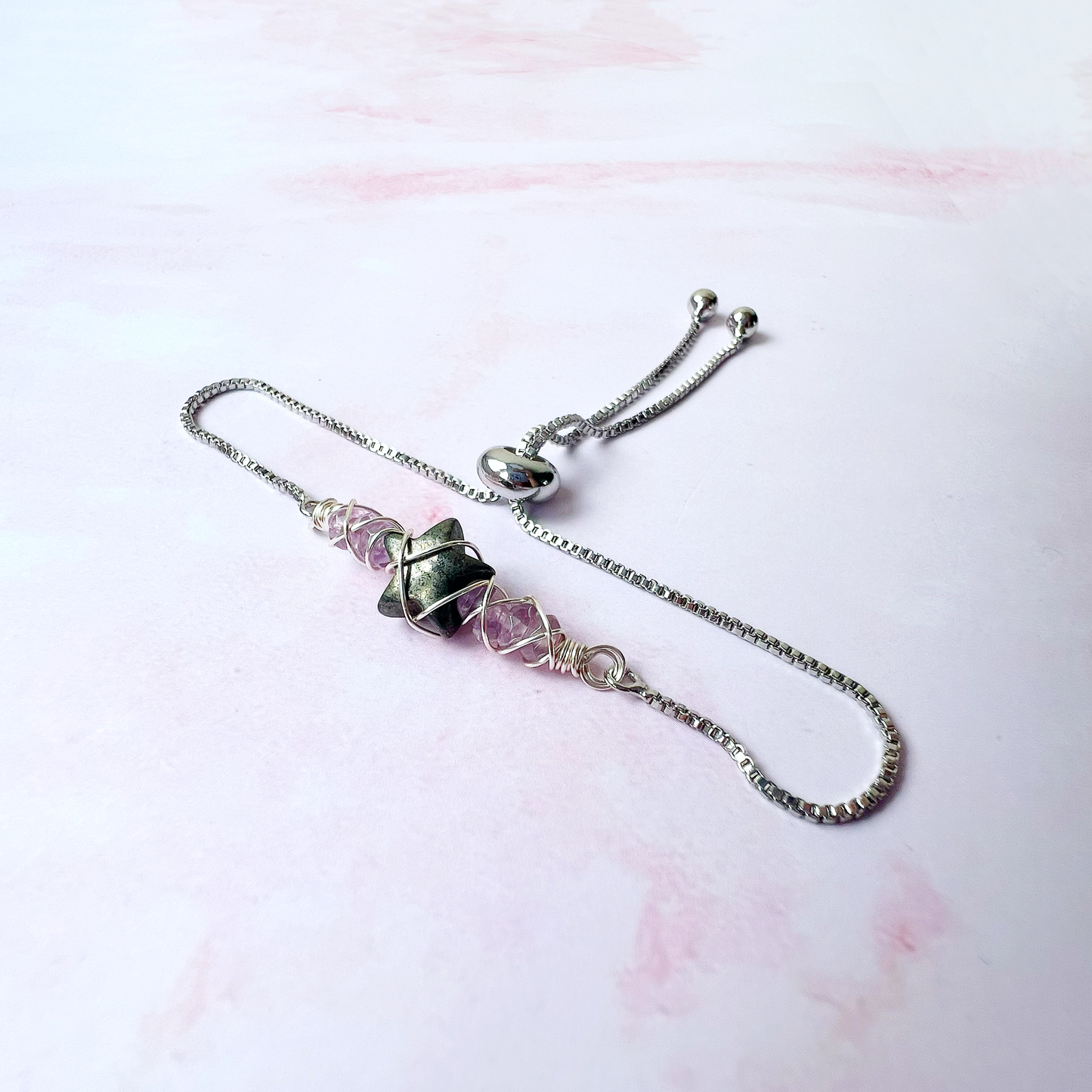GOLD - Pink Amethyst Customisable bracelets