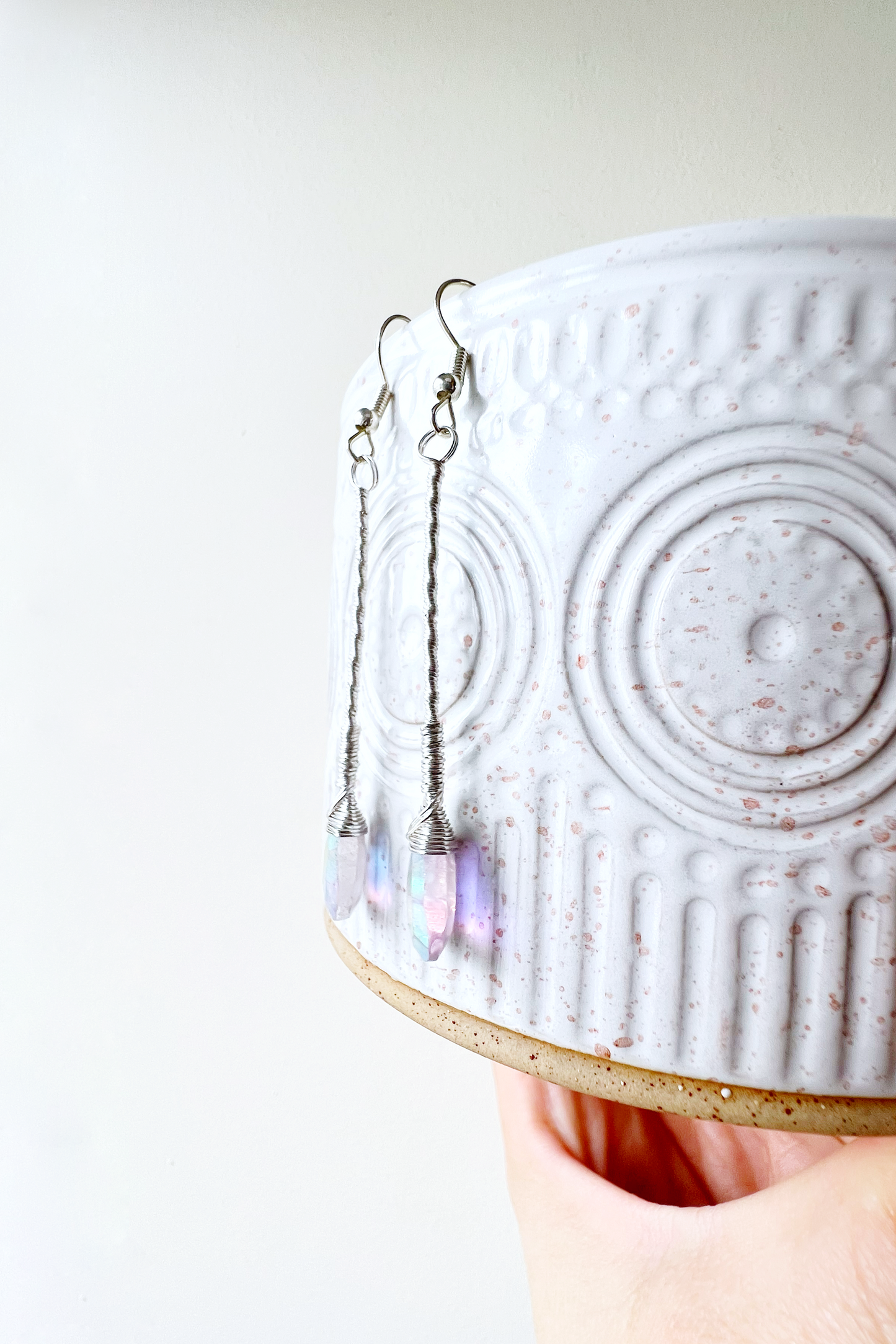Aura Amethyst Elegant Drop Silver Earrings