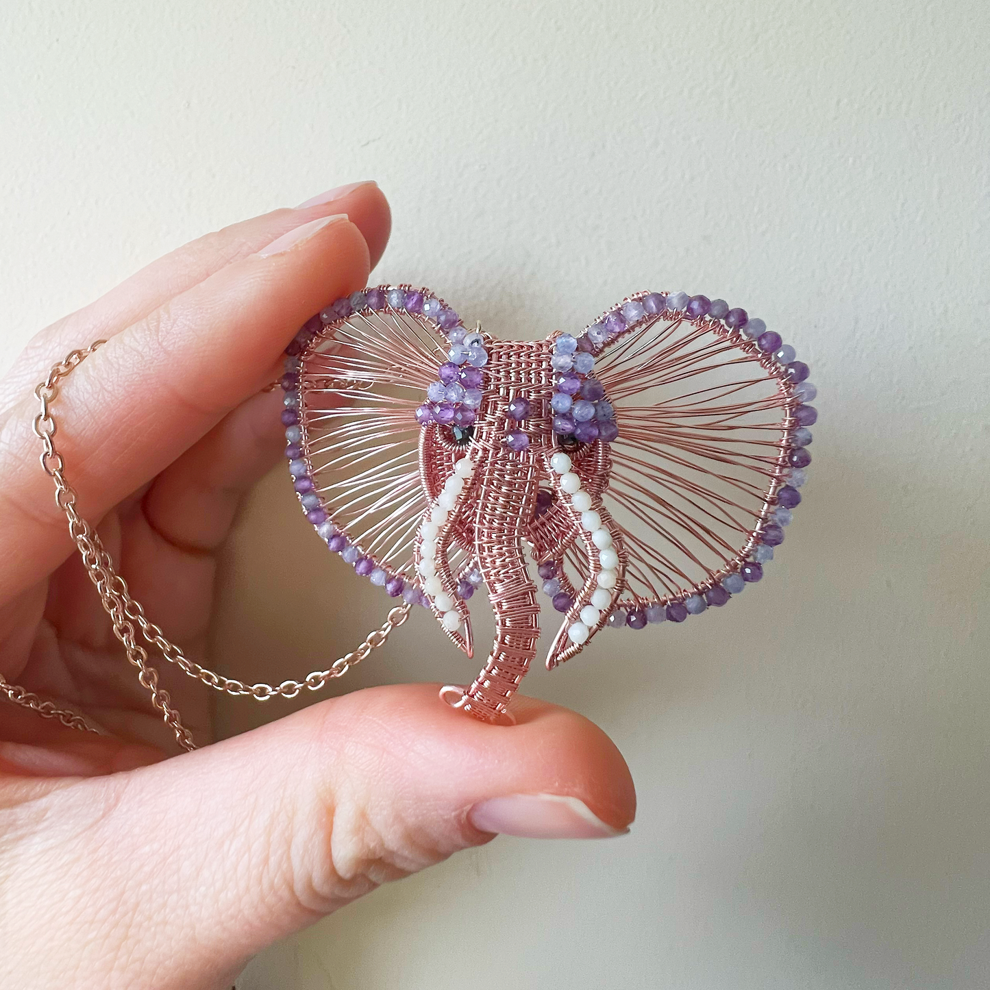 Pink Baby Elephant Necklace