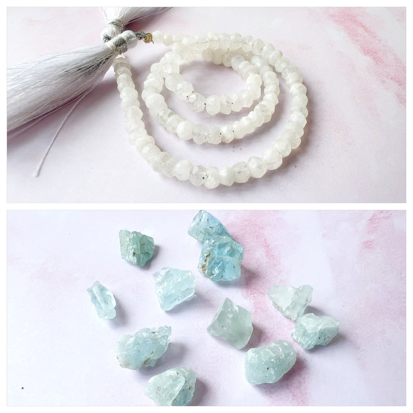 SILVER - Rainbow Moonstone Customisable bracelets