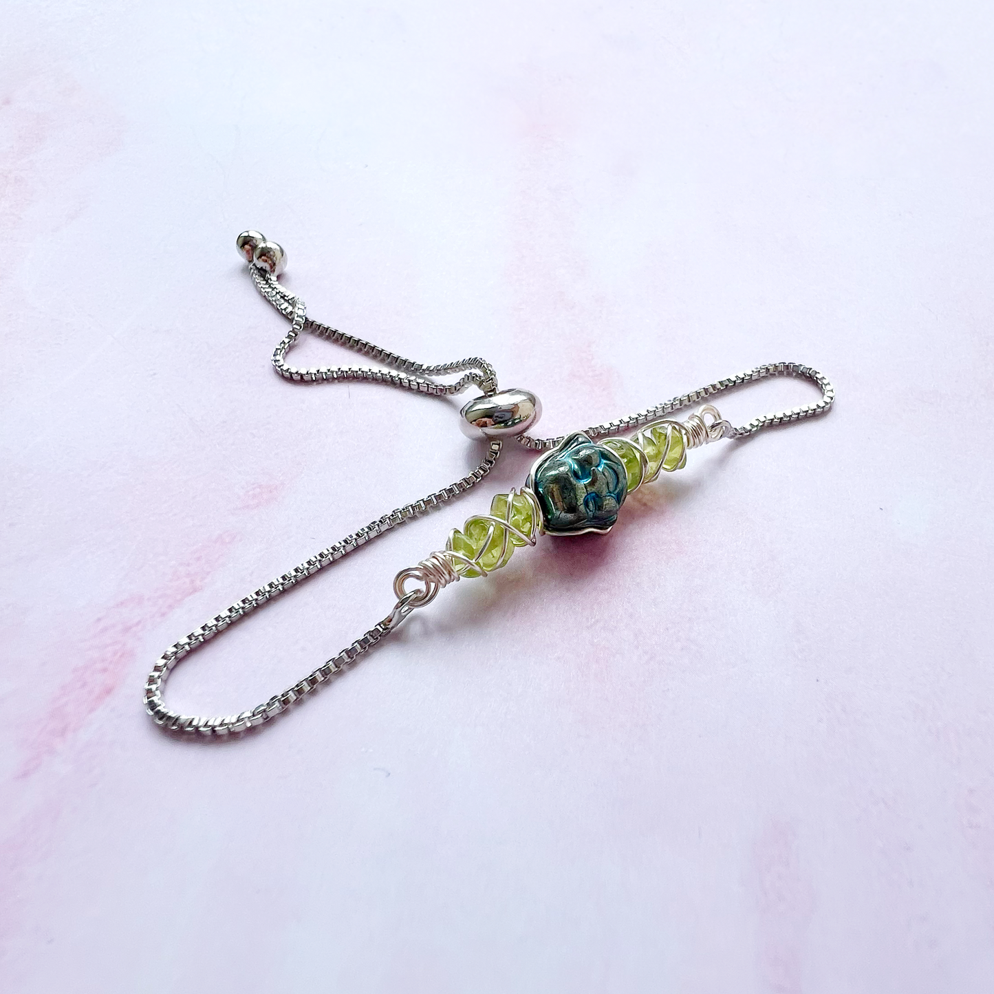 SILVER - Peridot Customisable bracelets