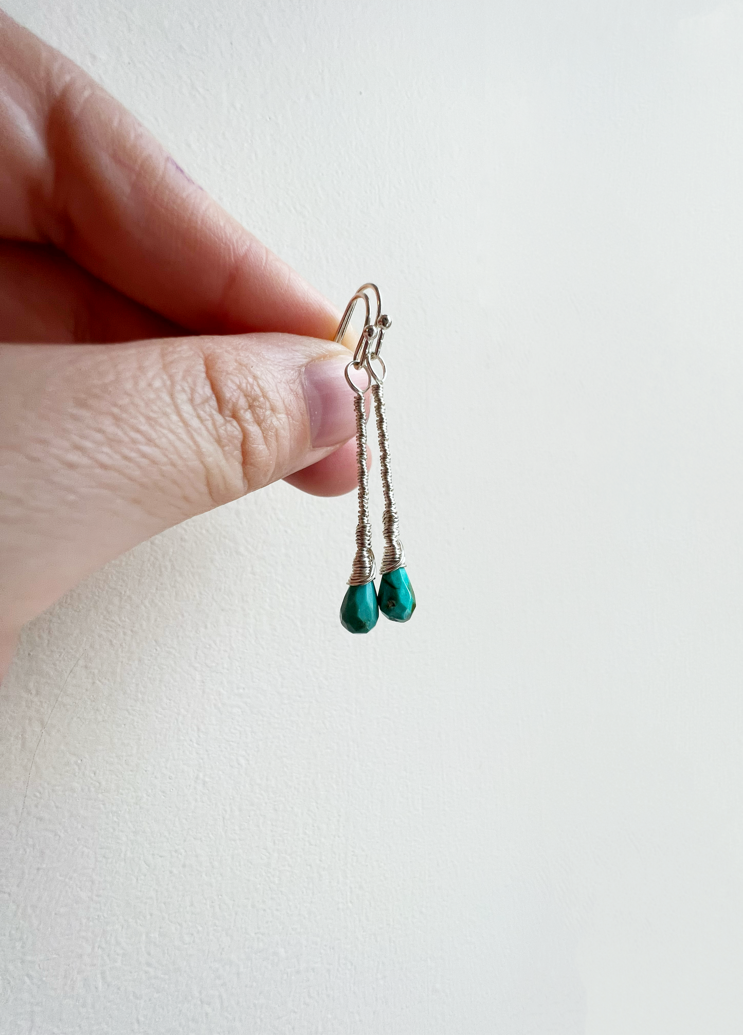 Turquoise Elegant Drop Silver Earrings