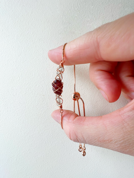 ROSE GOLD - Green Amethyst (Prasiolite) Customisable bracelets