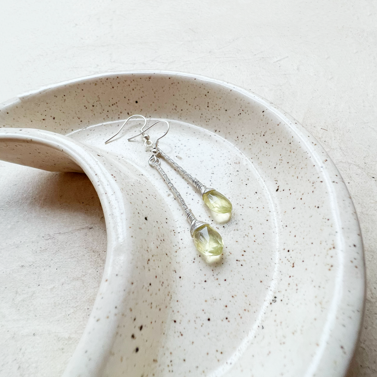 Lemon Quartz Elegant Drop Silver Earrings