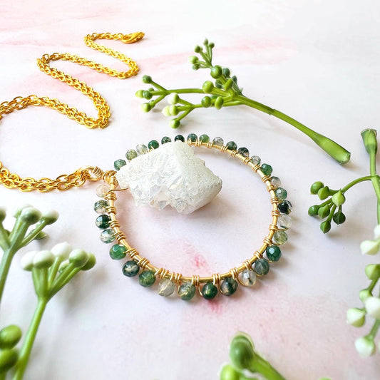 Aura Crystal Circle Necklace
