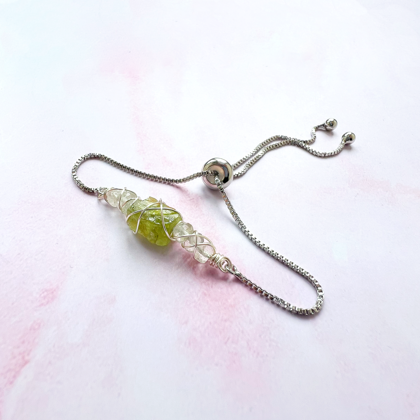 SILVER - Green Amethyst (Prasiolite) Customisable bracelets