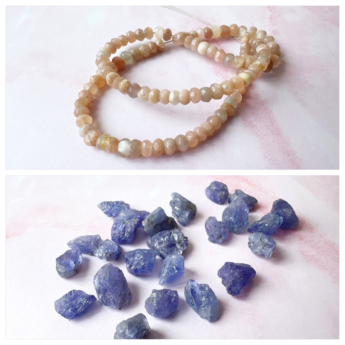 GOLD - Peach Moonstone Customisable bracelets