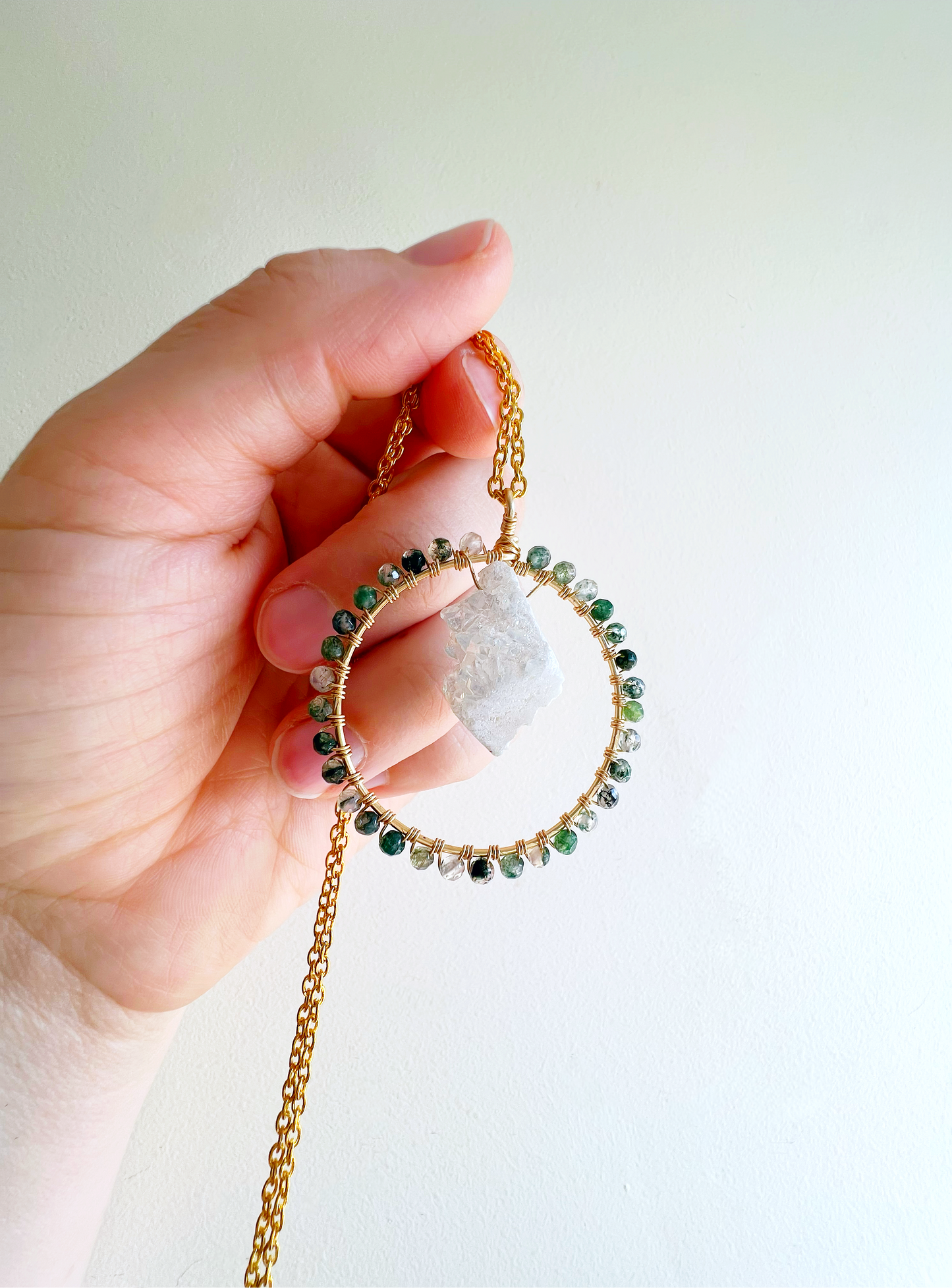 Aura Crystal Circle Necklace