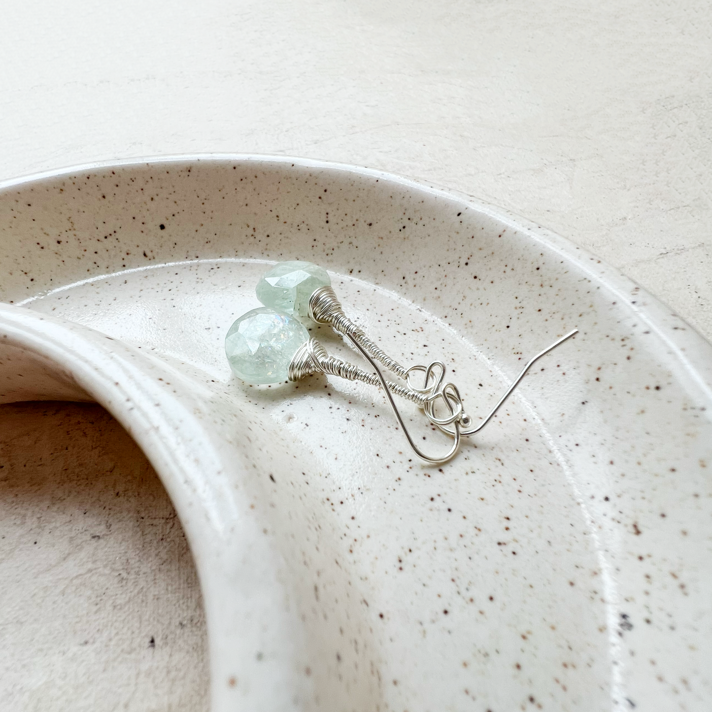 Aquamarine Elegant Drop Silver Earrings