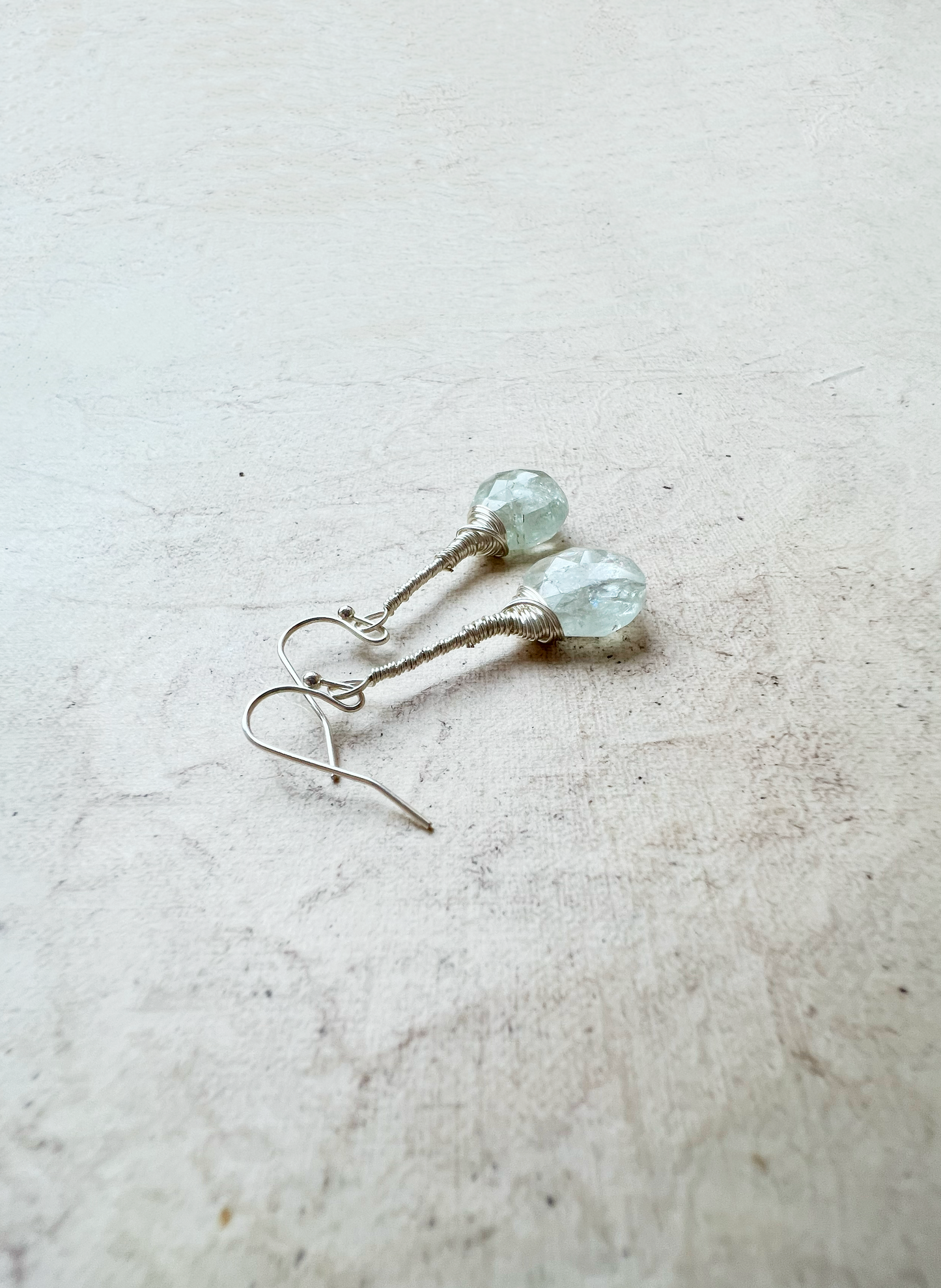 Aquamarine Elegant Drop Silver Earrings