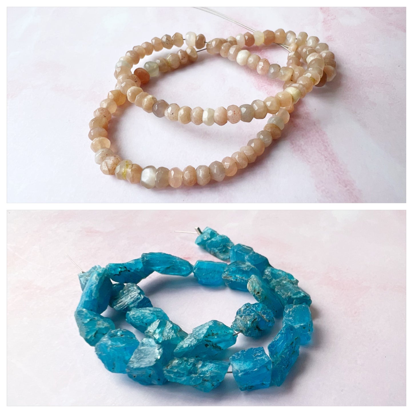 ROSE GOLD - Peach Moonstone Customisable bracelets
