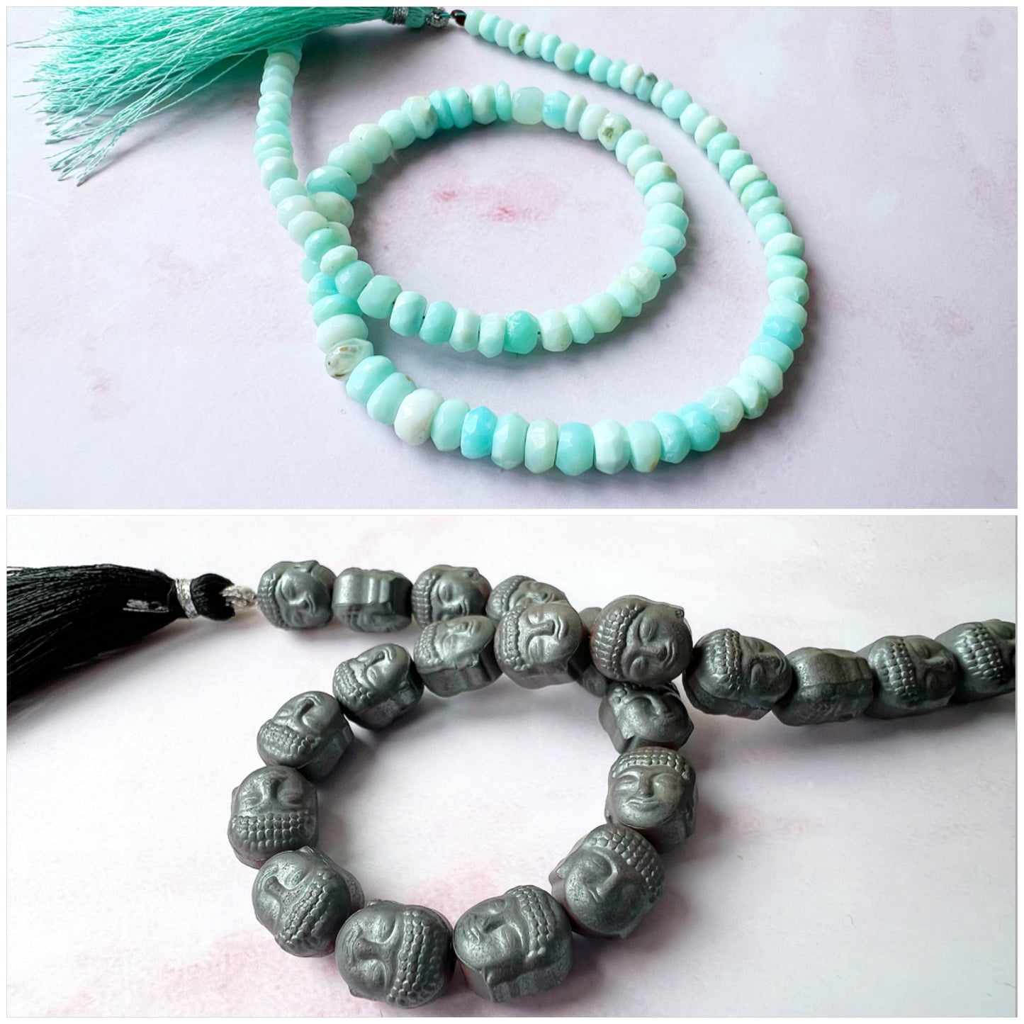 SILVER - Peruvian Opal Customisable bracelets - adjustable