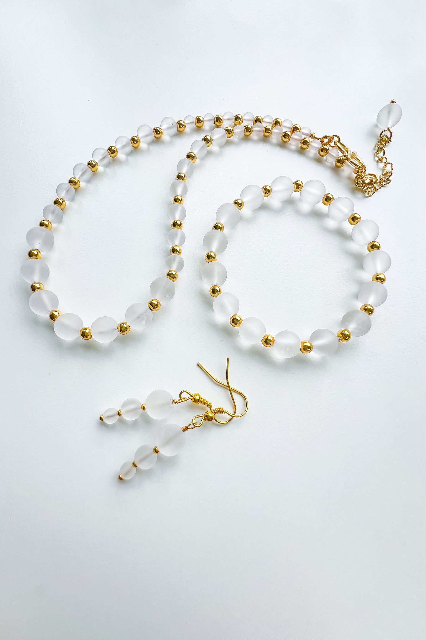 🤍✨Matte Clear Quartz Graduated Earrings ✨🤍 Jewellery MakerTV Piece 🩷💚