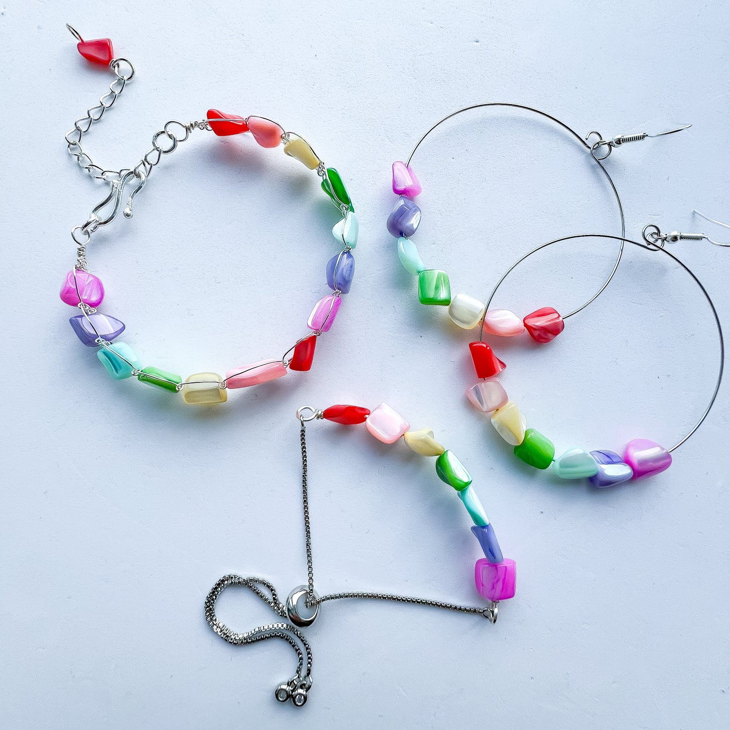 🌈🦋 Pastel Rainbow Mother of Pearl Earrings 🦋🌈 Jewellery MakerTV Piece 🩷💚