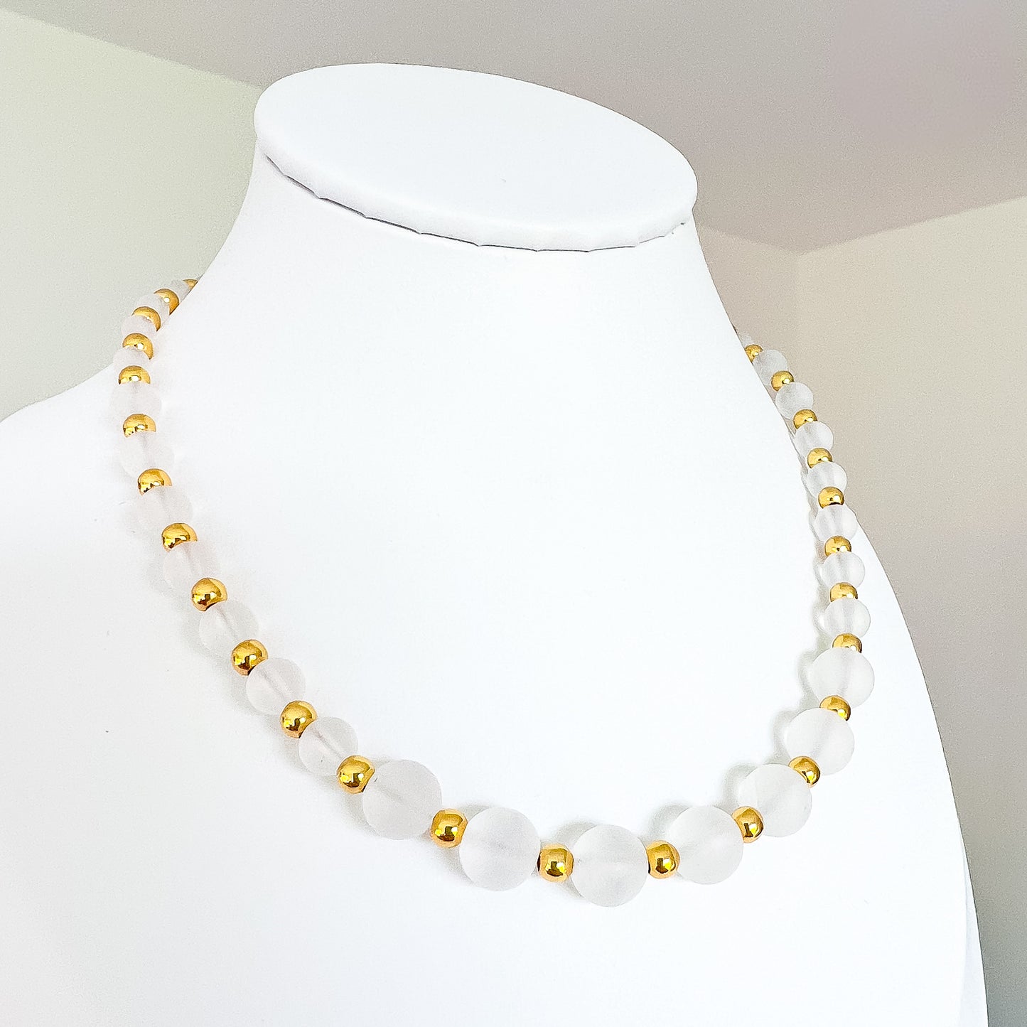 🤍✨Frosted Clear Quartz Graduated Necklace ✨🤍 Jewellery MakerTV Piece 🩷💚