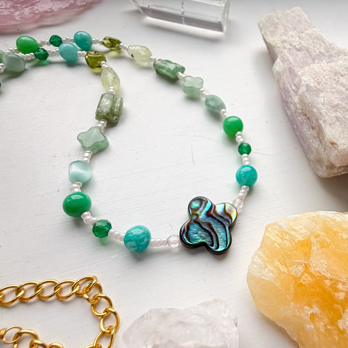 . 🌈✨💎 Heart Chakra Abalone Choker 💎✨🌈