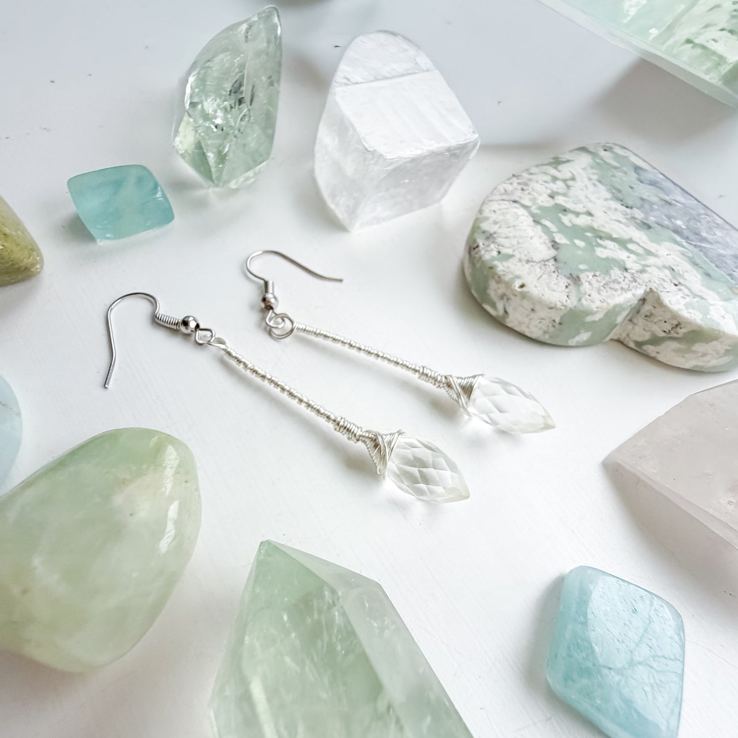 ✨ Inner Glow Drops - Clear Quartz Long Drop Earrings