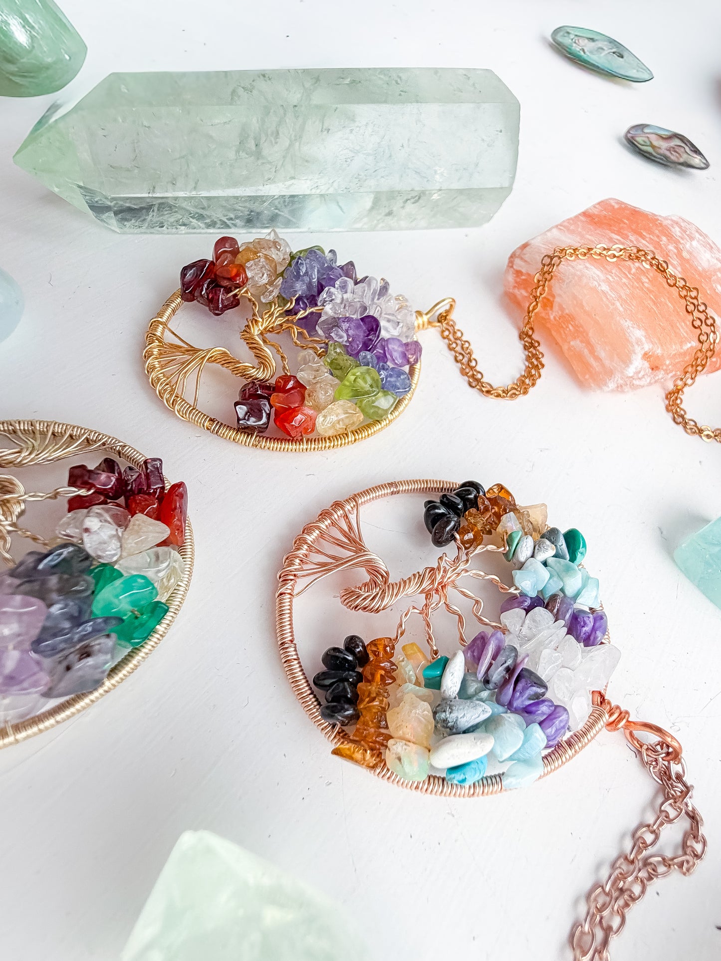 Rose Gold Alternative Chakra Tree Of Life Necklace