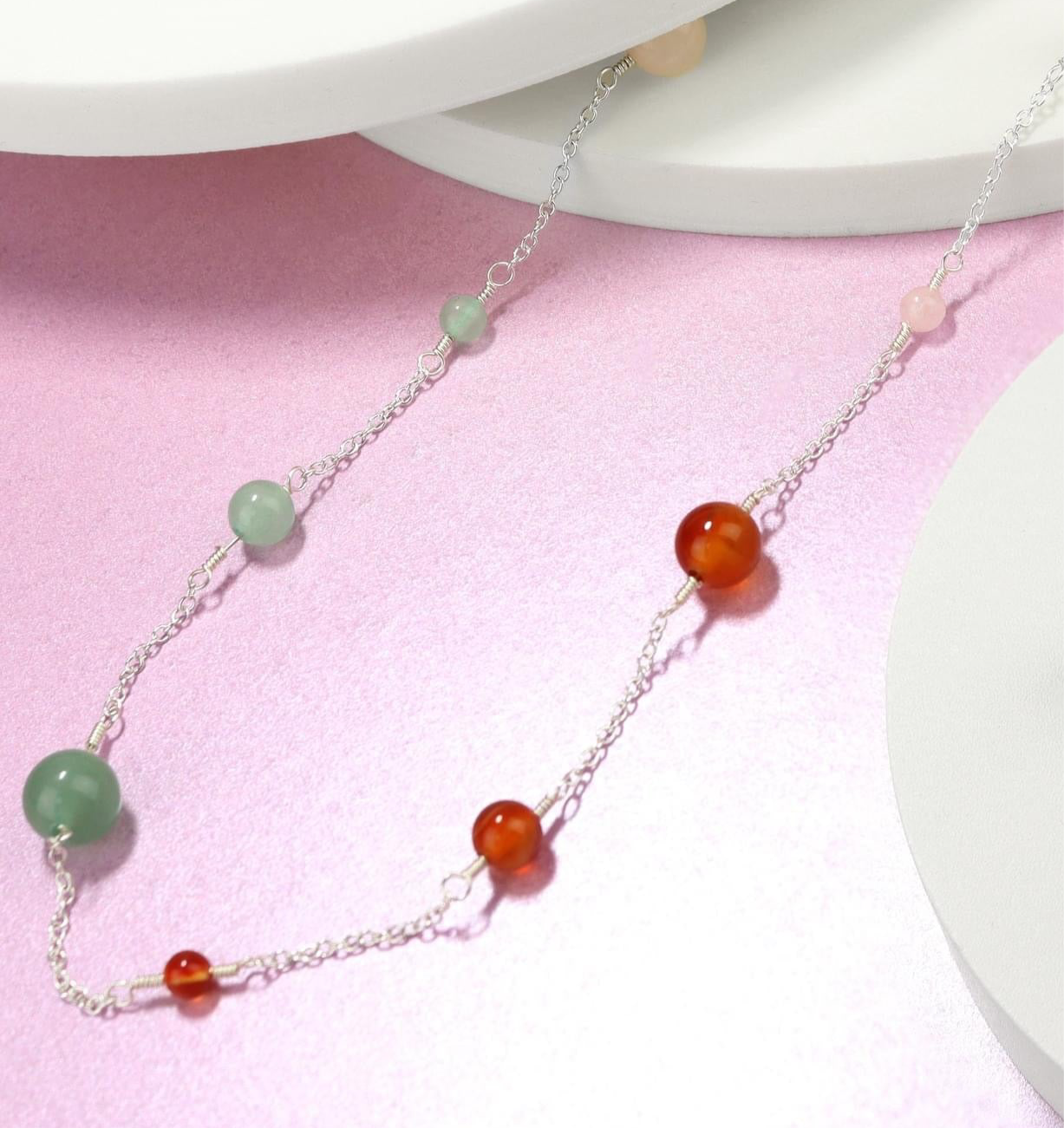 🌈 Harmony Gemstone Long Necklace 🌙 Jewellery MakerTV Piece 🩷💚
