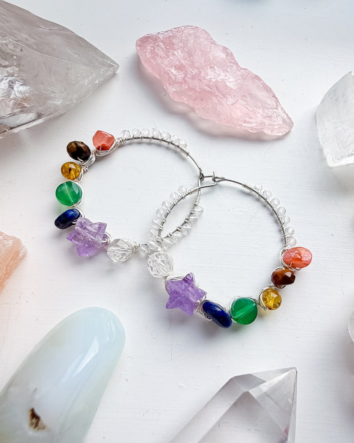 . 🌈✨💎 Chakra Hoop Earrings 💎✨🌈 Stars