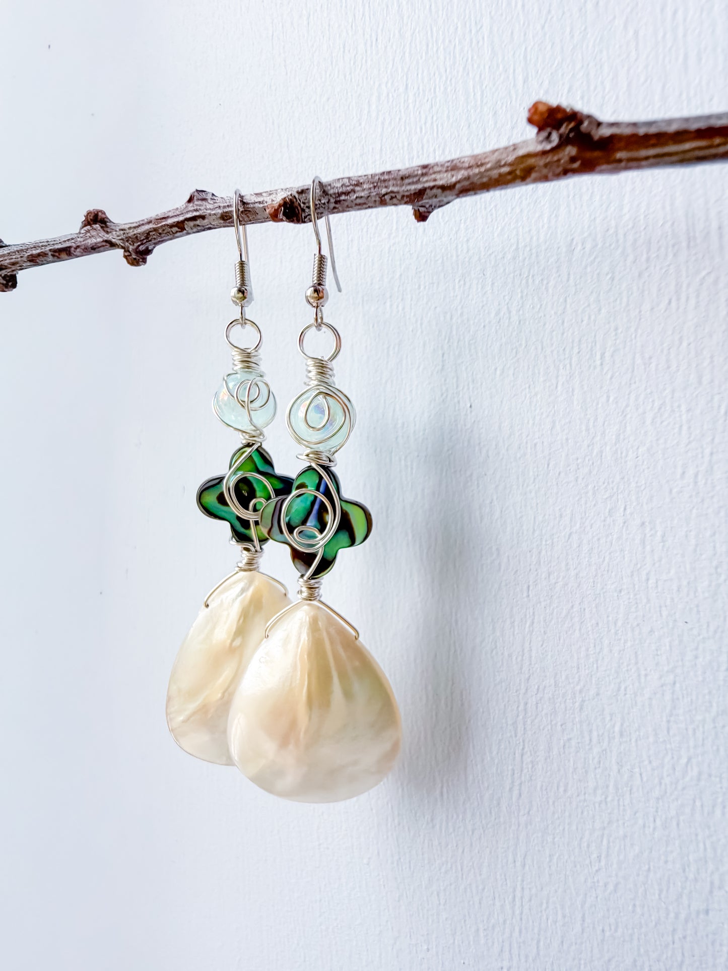 ✨🌊 Abalone Dream Earrings 🌊✨ Abalone & Mother of Pearl Dangle Earrings | Handmade Shell Earrings