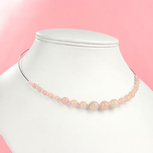🌸 Rose Quartz simple choker 🌸 Jewellery MakerTV Piece 🩷💚