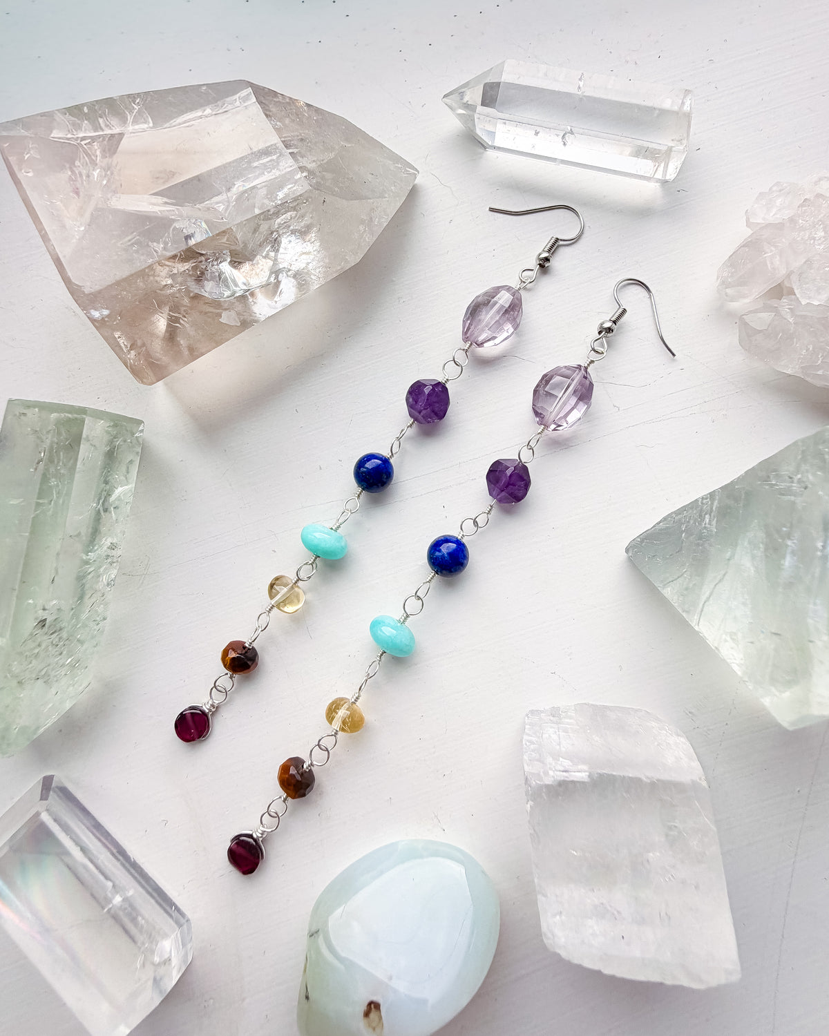 . 🌈✨💎 Chakra Pink Amethyst Earrings 💎✨🌈
