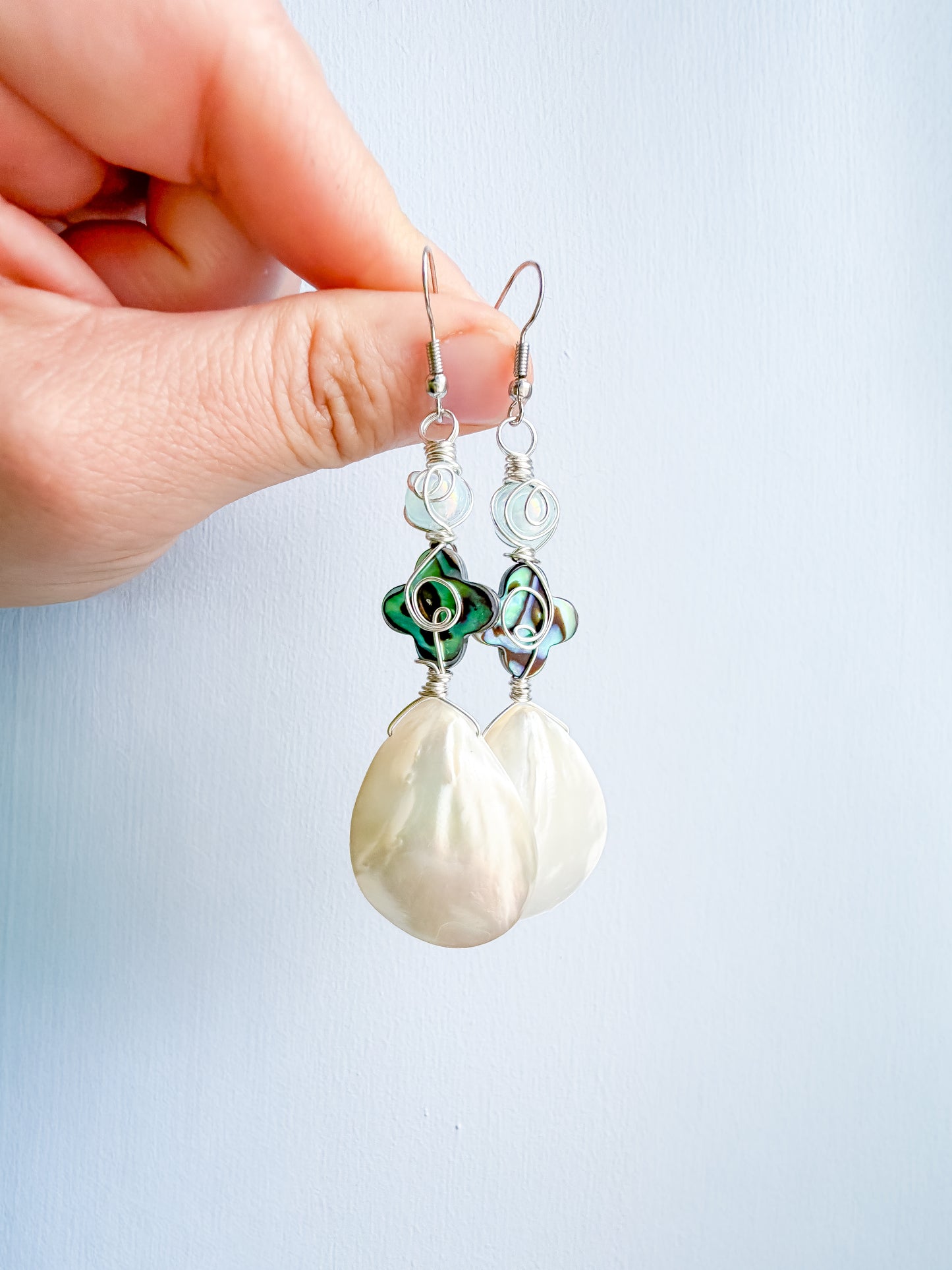 ✨🌊 Abalone Dream Earrings 🌊✨ Abalone & Mother of Pearl Dangle Earrings | Handmade Shell Earrings