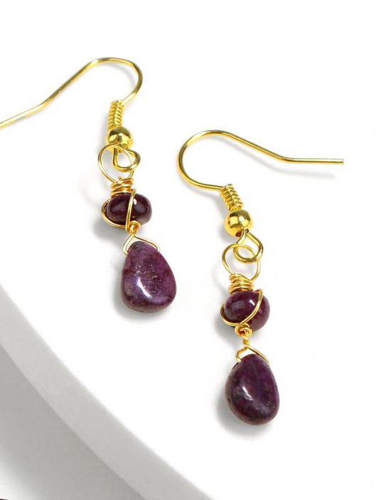 ❤️‍🔥✨ Ruby Gold Plated Earrings ✨❤️‍🔥 Jewellery MakerTV Piece 🩷💚