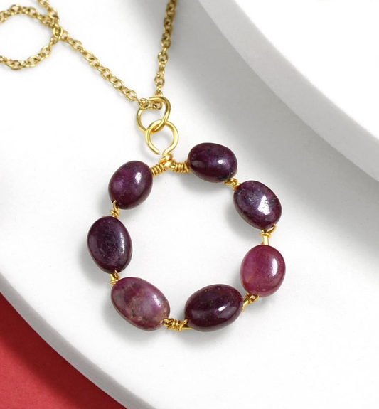 ❤️‍🔥✨ Ruby Gold Plated Necklace ✨❤️‍🔥 Jewellery MakerTV Piece 🩷💚