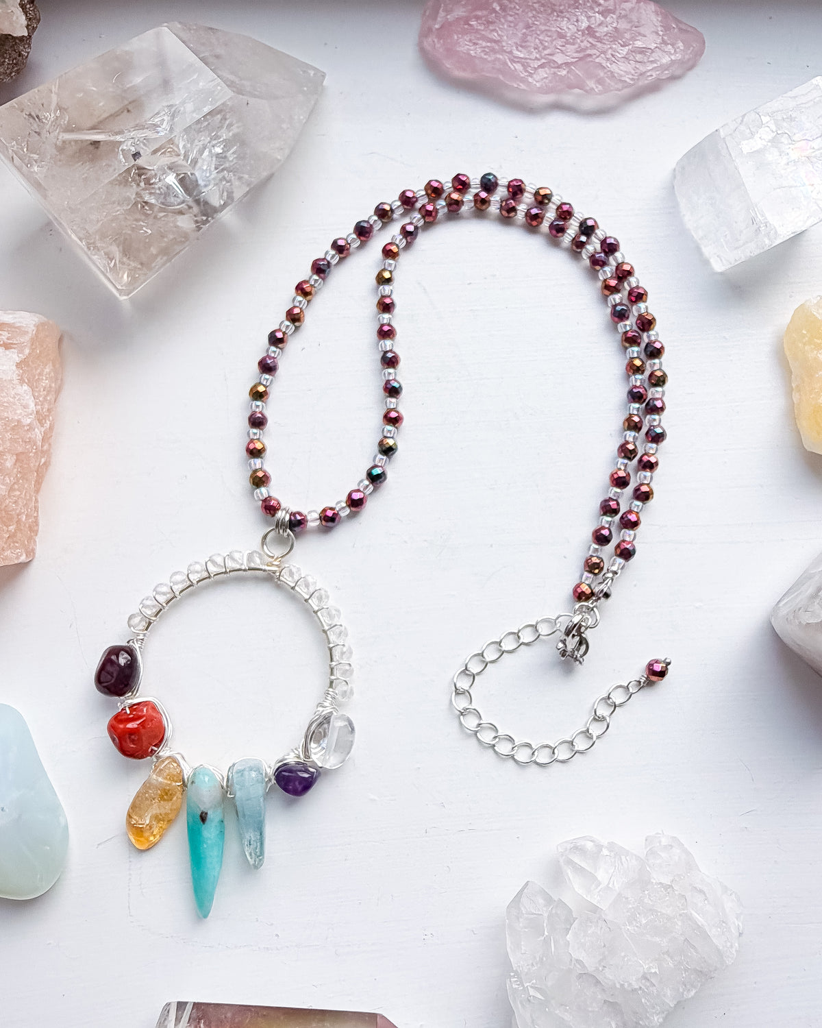 . 🌈✨💎 Chakra Hoop Necklace 💎✨🌈