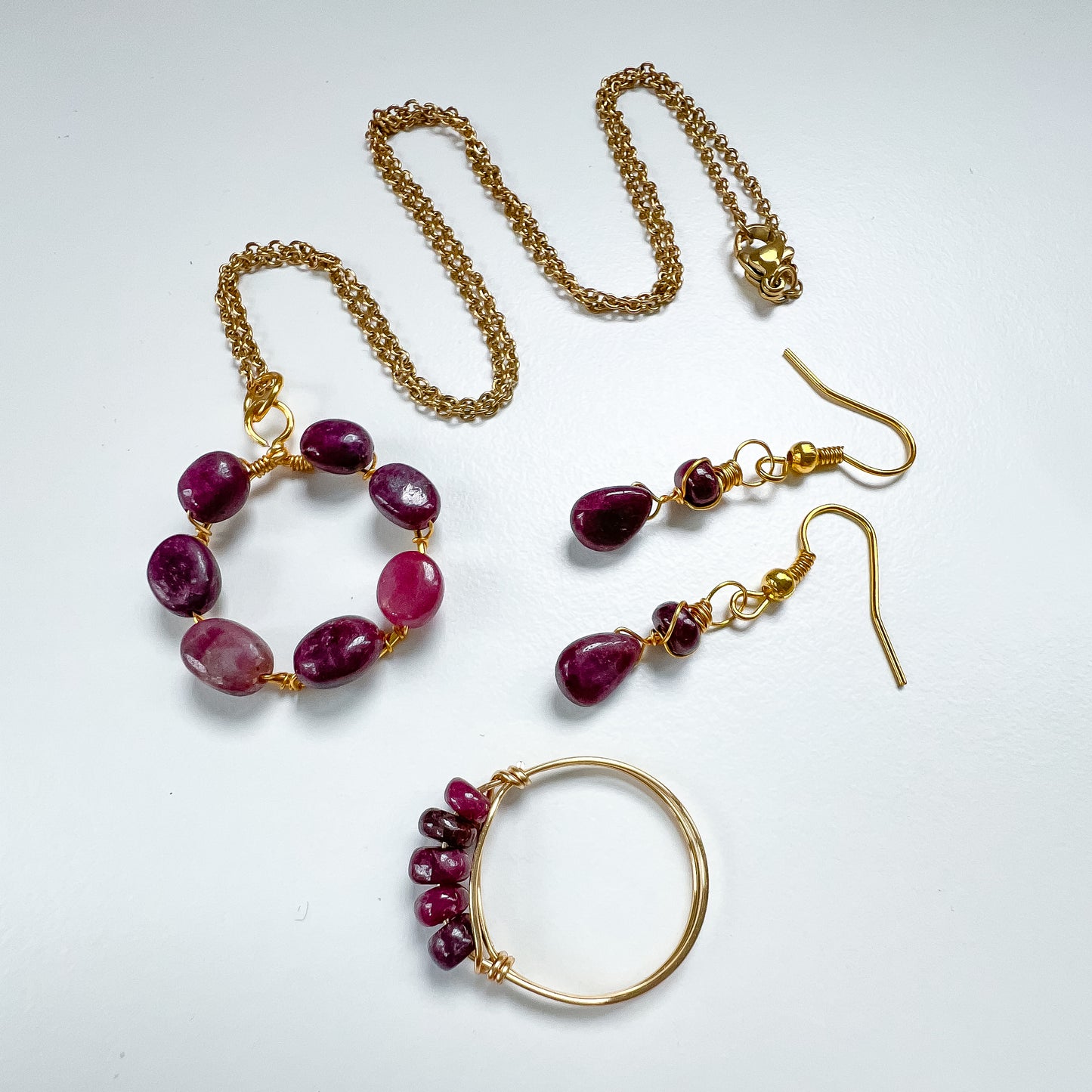 ❤️‍🔥✨ Ruby Gold Plated Necklace ✨❤️‍🔥 Jewellery MakerTV Piece 🩷💚