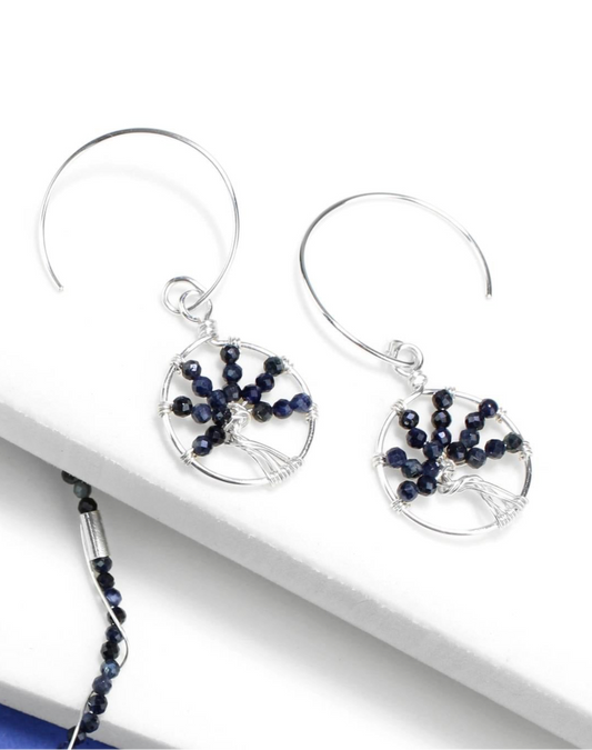 🌌🌳Sapphire Tree of Life Earrings 🌳🌌 Jewellery MakerTV Piece 🩷💚