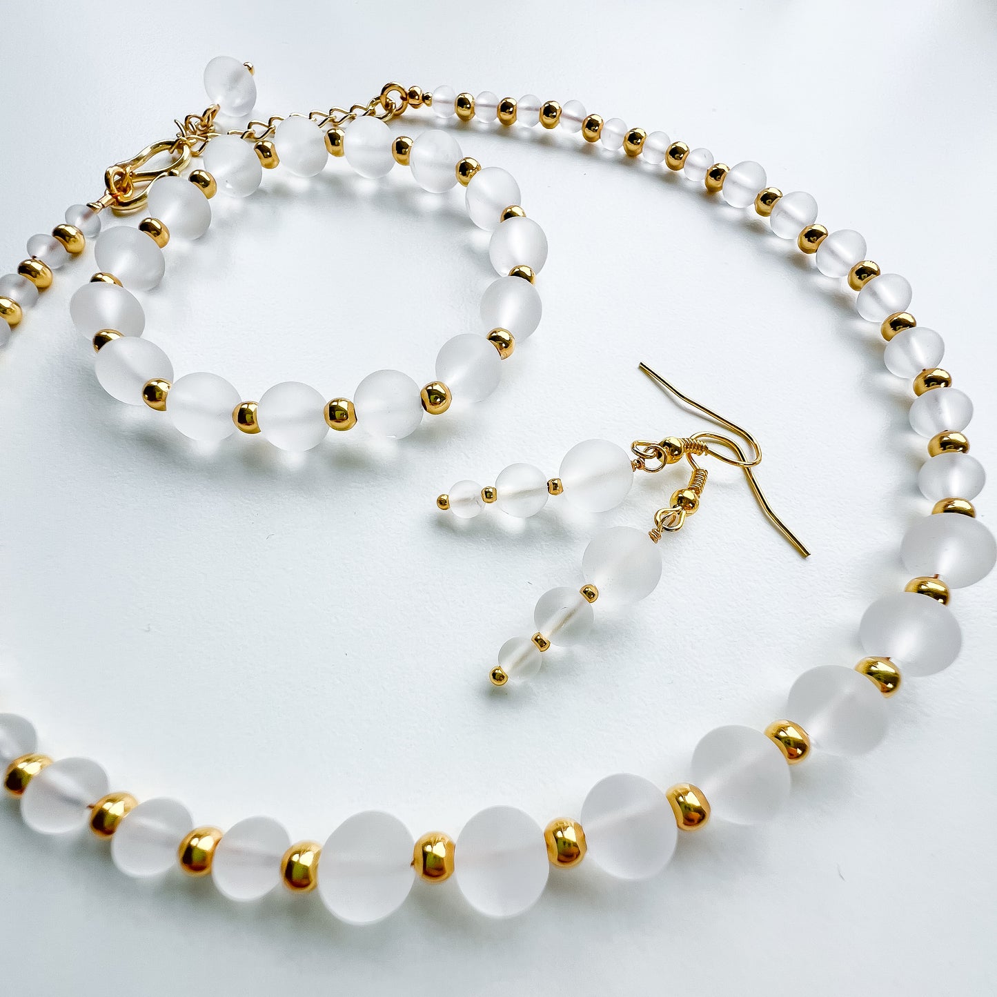 🤍✨Matte Clear Quartz Graduated Earrings ✨🤍 Jewellery MakerTV Piece 🩷💚