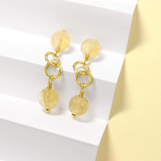 🌟 Citrine and gold plated cufflinks 🌟 Jewellery MakerTV Piece 🩷💚