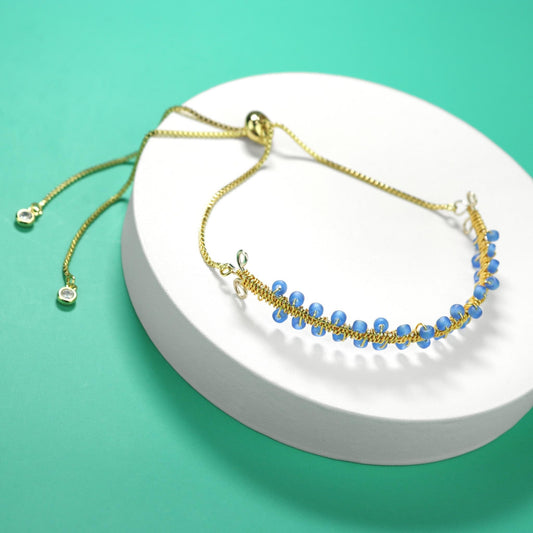 💙🌙 Blue Crescent Moon Slider Bracelet 🌙 💙 Jewellery MakerTV Piece 🩷💚