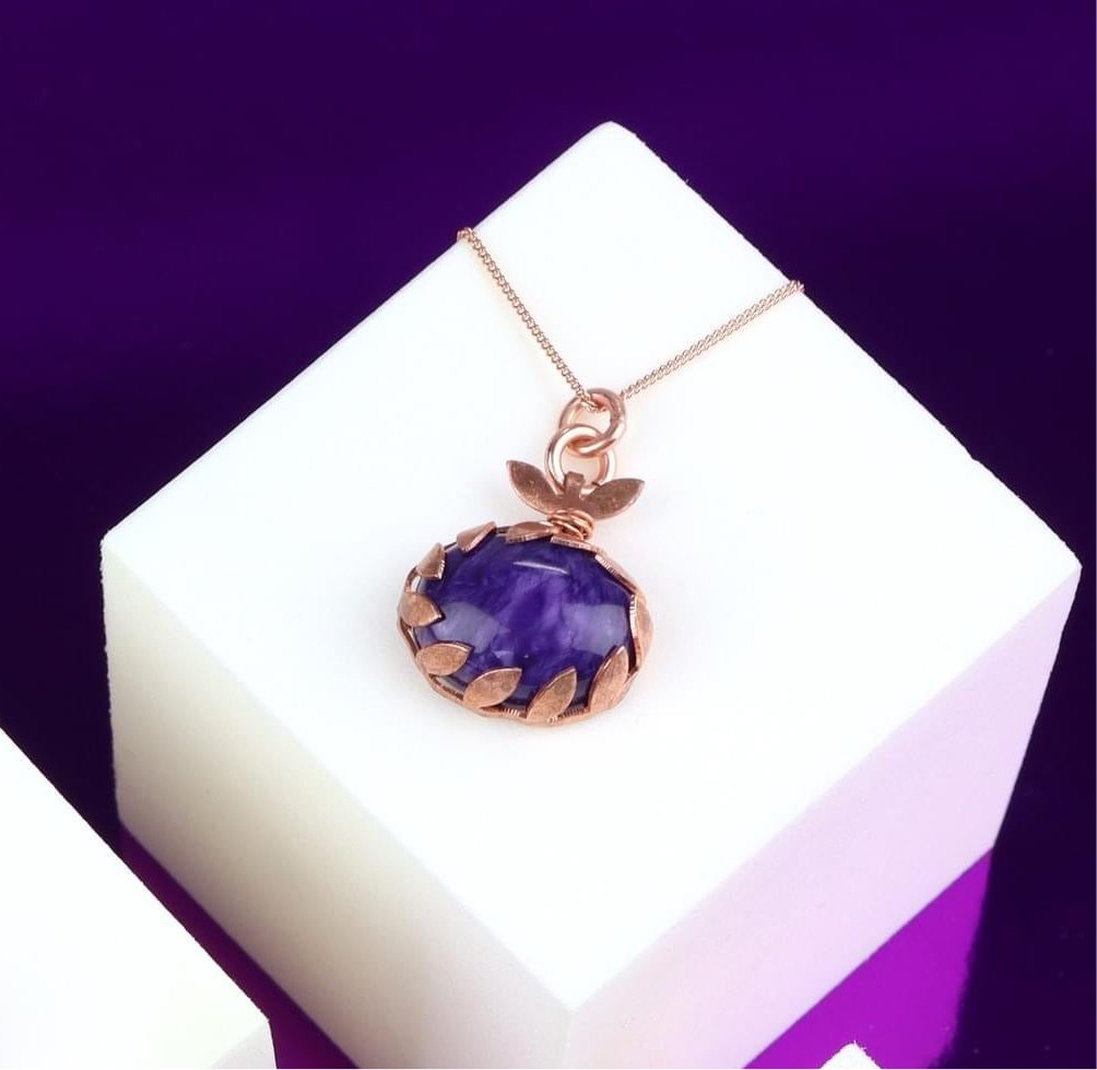 💜✨ Copper leaf Charoite Necklace ✨💜 Jewellery MakerTV Piece 🩷💚