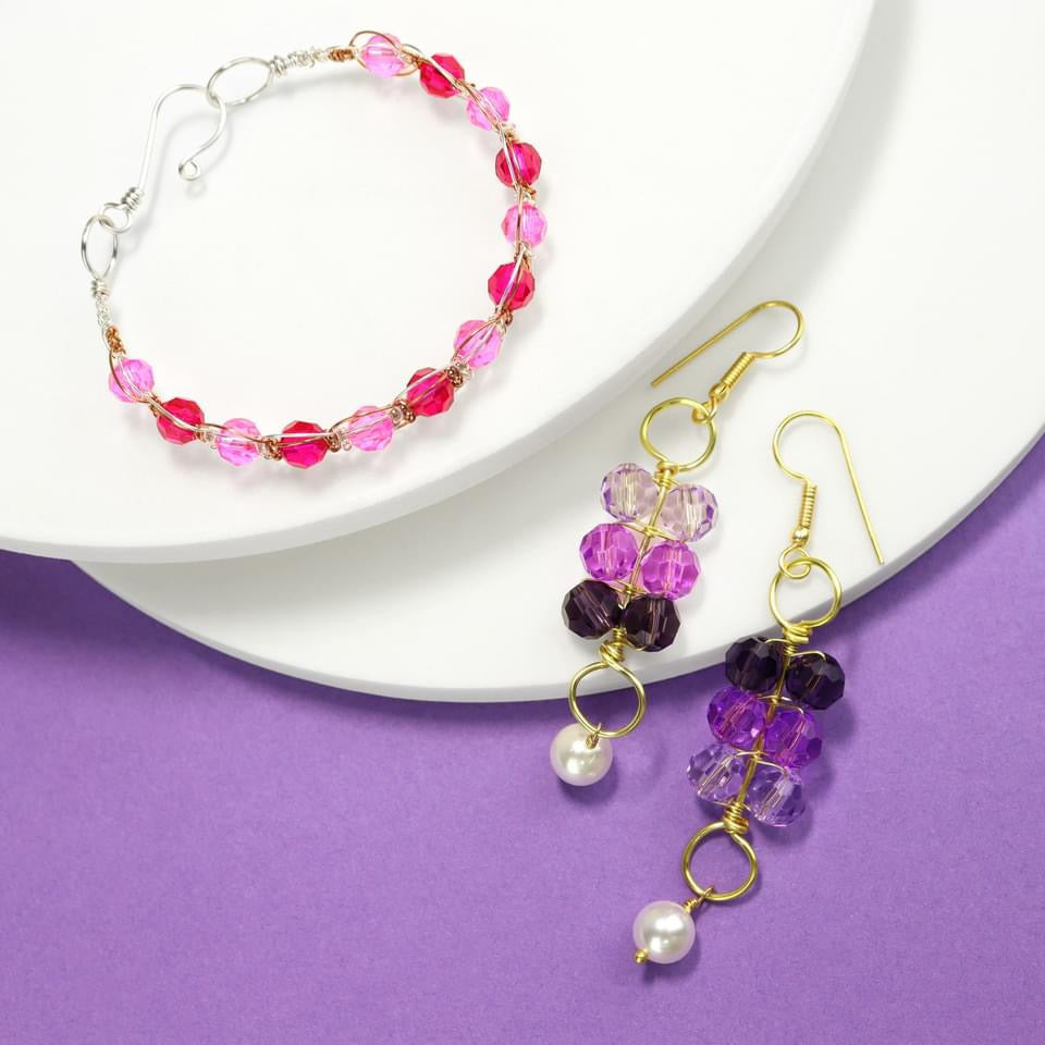 💜 Violet Ombré Pearl Earrings ✨ Jewellery MakerTV Piece 🩷💚