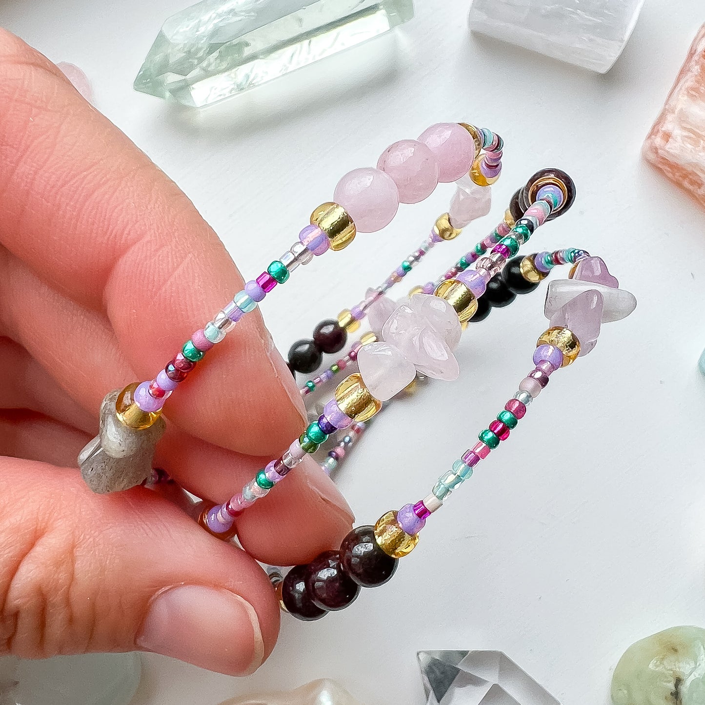 . ❤️ Grounded self love and acceptance bracelet ❤️ with garnet and kunzite