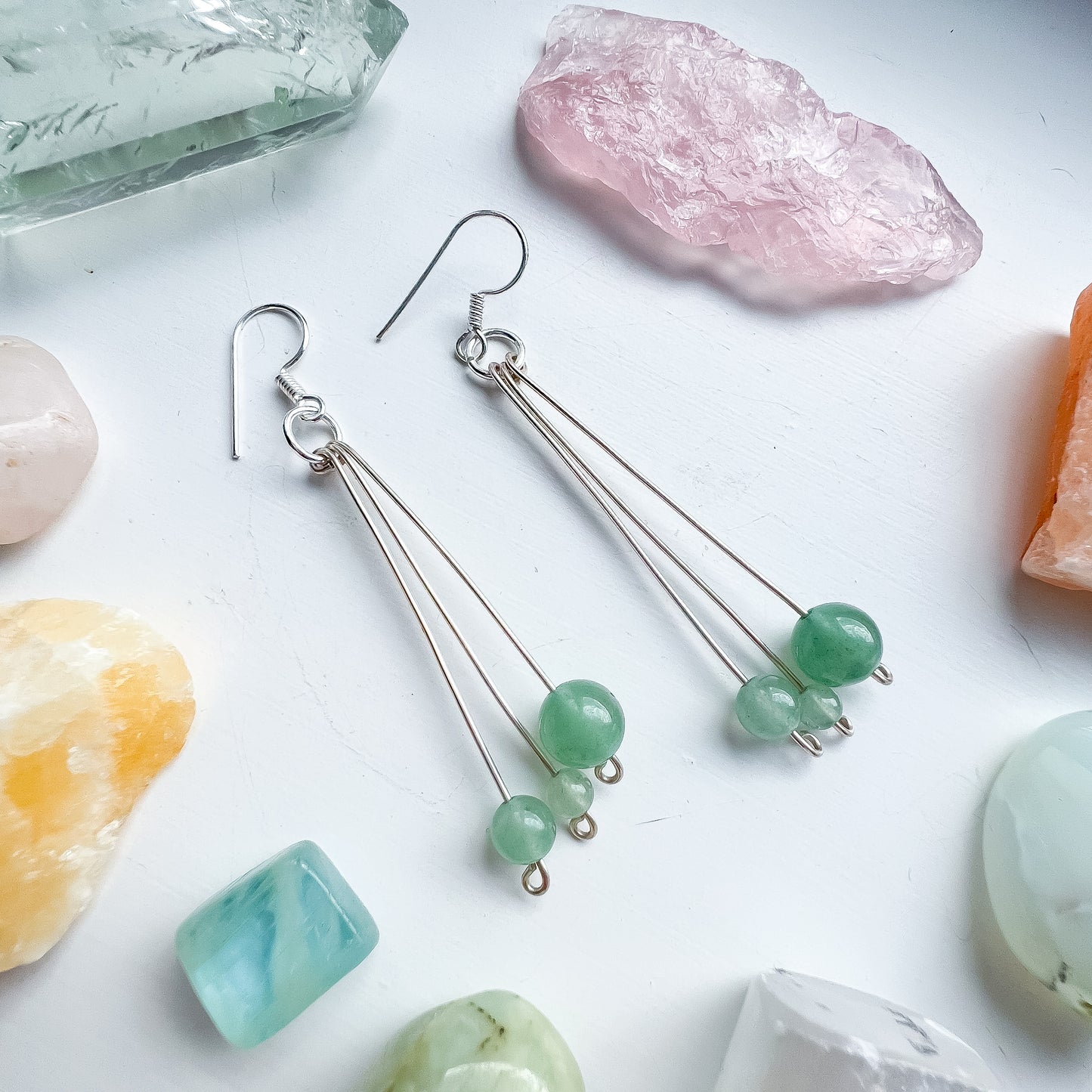🌿 Aventurine Cascade Earrings 🌿 Jewellery MakerTV Piece 🩷💚