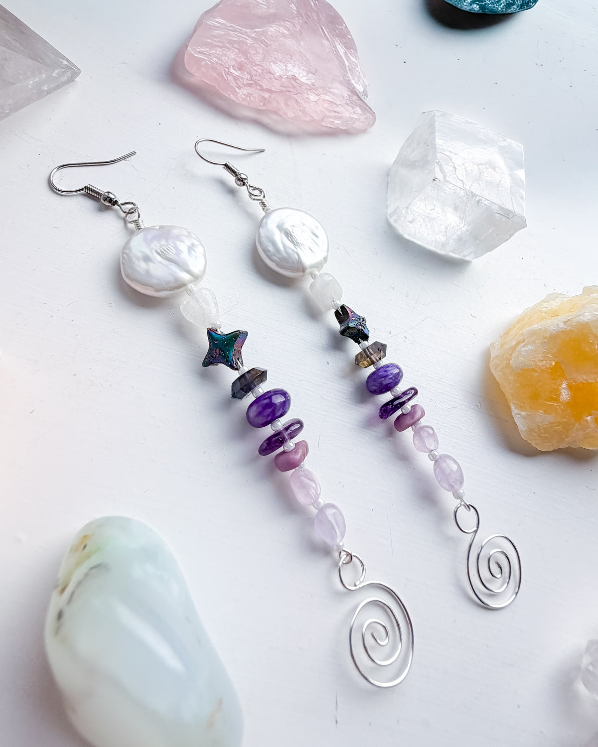 . 🌈✨💎 Crown & Third Eye Chakra Earrings 💎✨🌈