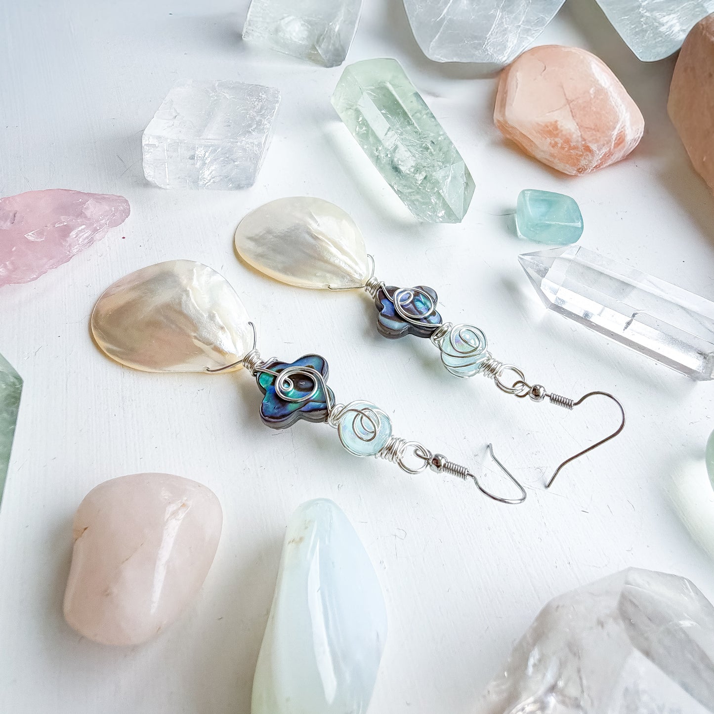 ✨🌊 Abalone Dream Earrings 🌊✨ Abalone & Mother of Pearl Dangle Earrings | Handmade Shell Earrings