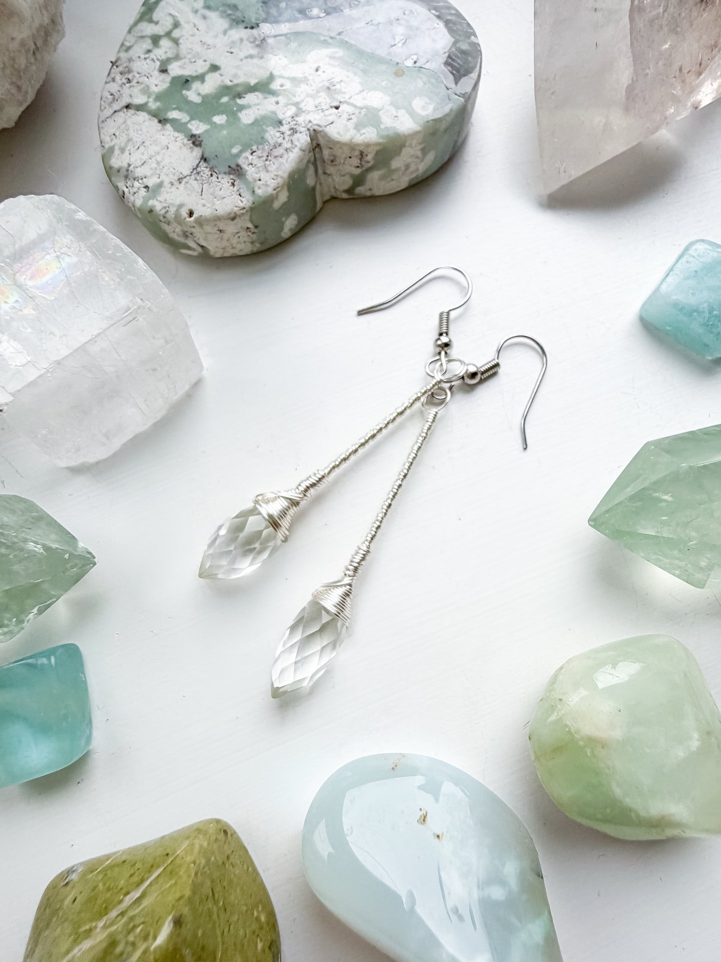 ✨ Inner Glow Drops - Clear Quartz Long Drop Earrings