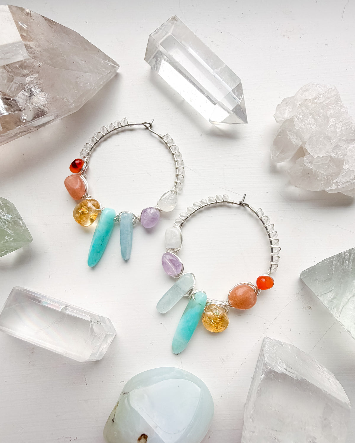 . 🌈✨💎 Chakra hoop earrings 💎✨🌈