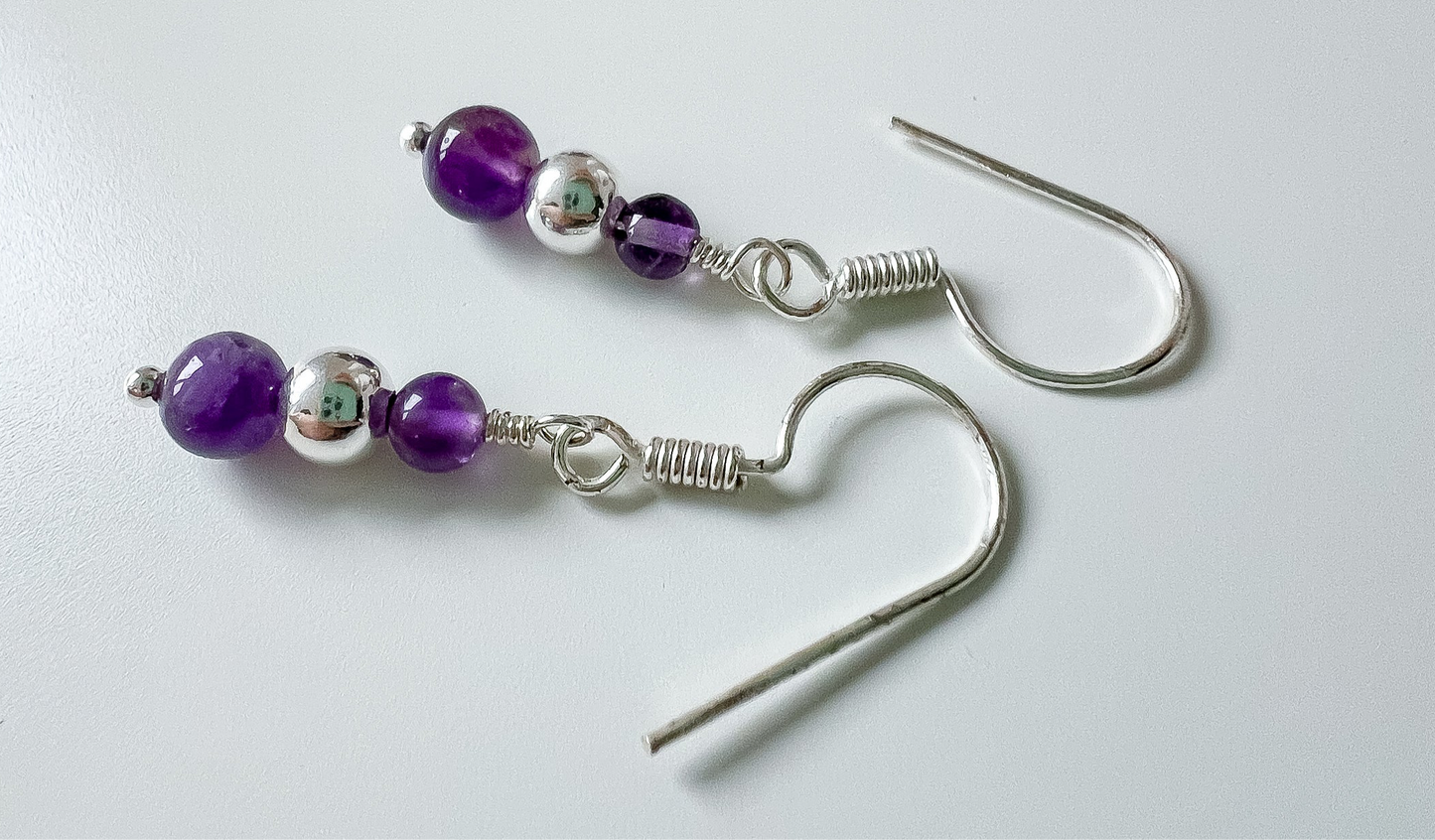 💜 Amethyst & Silver Drop Earrings ✨  Jewellery MakerTV Piece 🩷💚