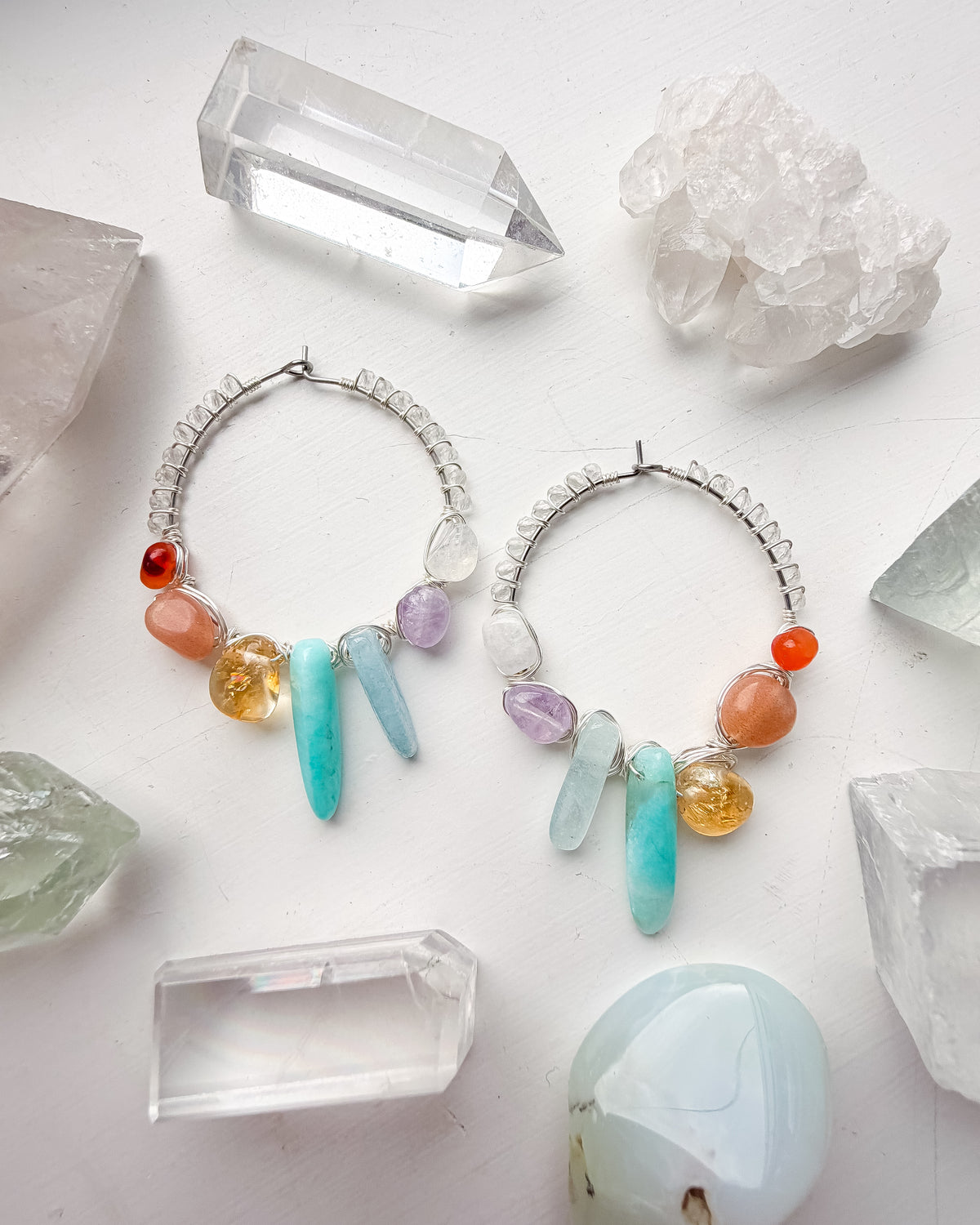 . 🌈✨💎 Chakra hoop earrings 💎✨🌈