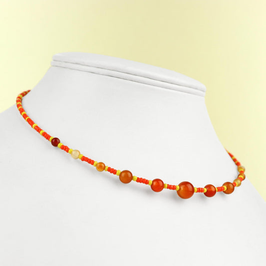 ❤️‍🔥 Carnelian Choker ❤️‍🔥 Jewellery MakerTV Piece 🩷💚