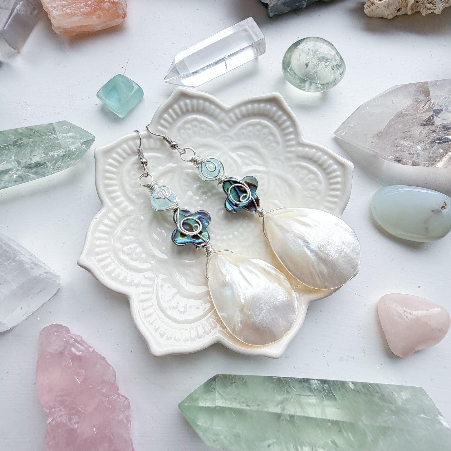 ✨🌊 Abalone Dream Earrings 🌊✨ Abalone & Mother of Pearl Dangle Earrings | Handmade Shell Earrings