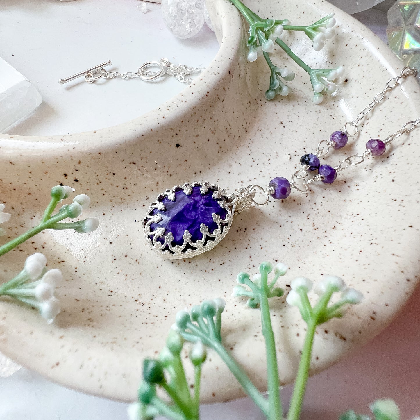 💜✨ Charoite Crown Rosary Necklace ✨💜 Jewellery MakerTV Piece 🩷💚